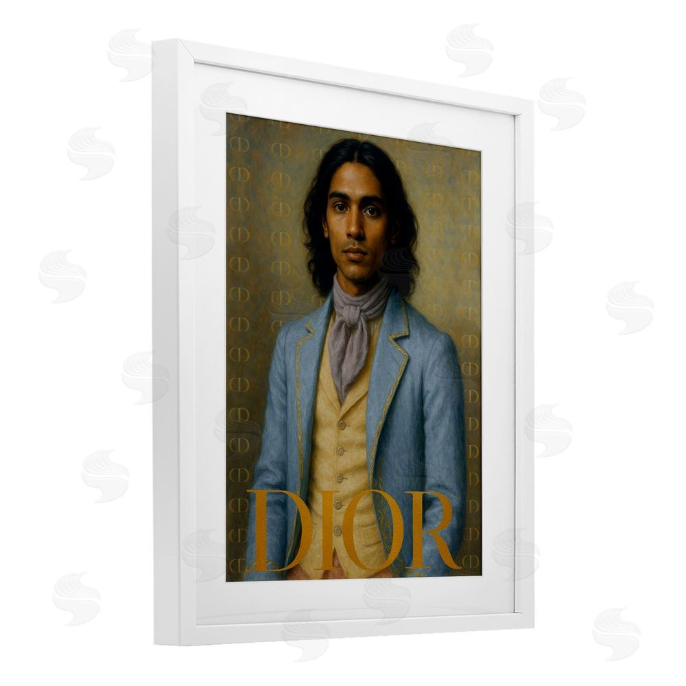 Grotto Studios Iconic Gentleman Fashion White Framed Print Under Glass Wall Art