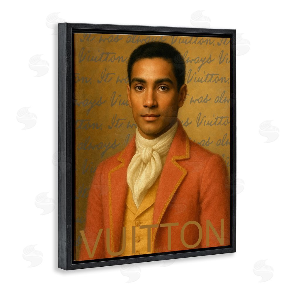 Grotto Studios Vintage Fashion Gent Black Floating Frame Canvas Wall Art Print