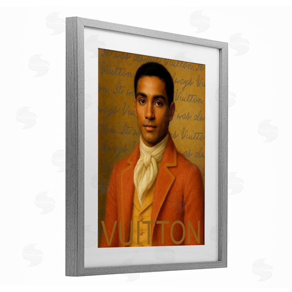 Grotto Studios Vintage Fashion Gent Gray Framed Print Under Glass Wall Art