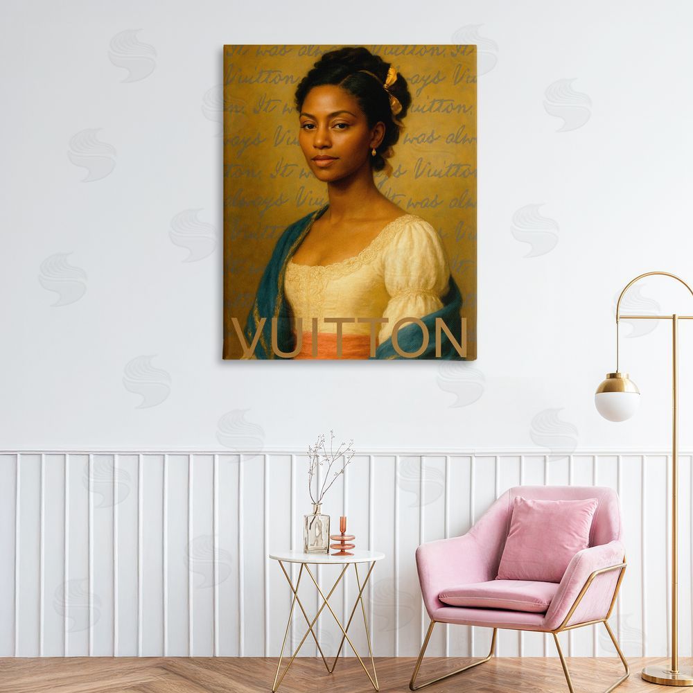 Grotto Studios Vintage Fashion Lady Stretched Canvas Wall Art in Room