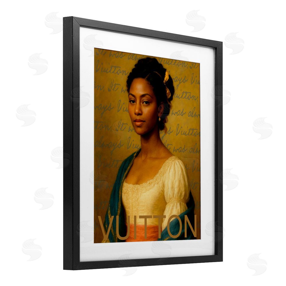 Grotto Studios Vintage Fashion Lady Black Framed Print Under Glass Wall Art