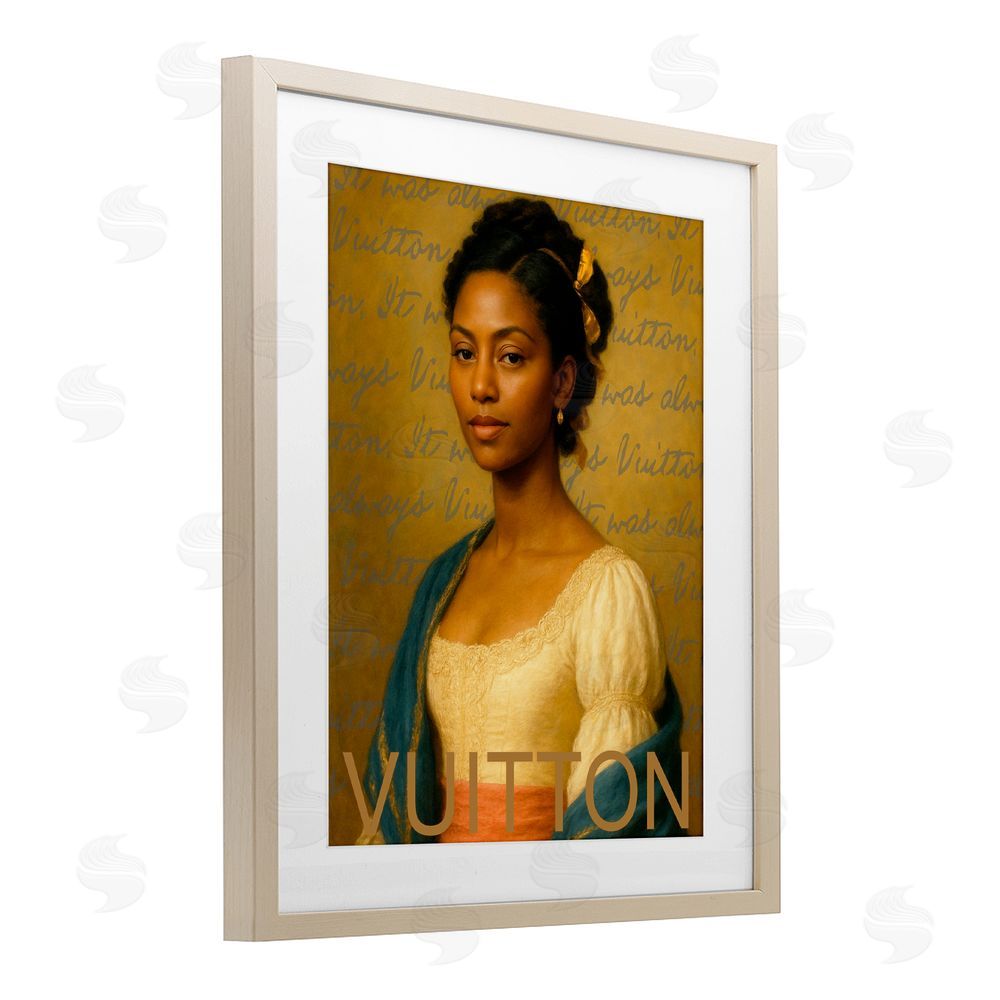 Grotto Studios Vintage Fashion Lady Birch Framed Print Under Glass Wall Art