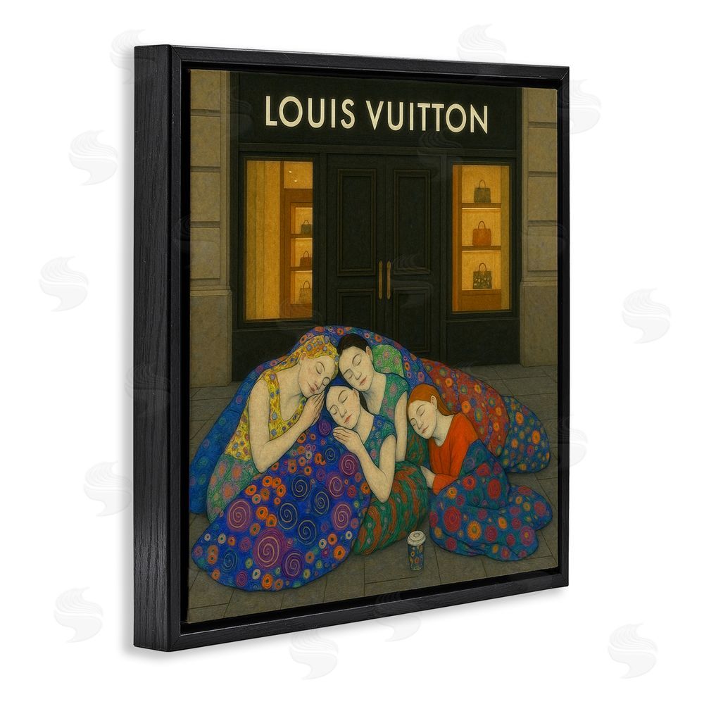 Grotto Studios Iconic Style Fashion Shop Black Floating Frame Canvas Wall Art Print
