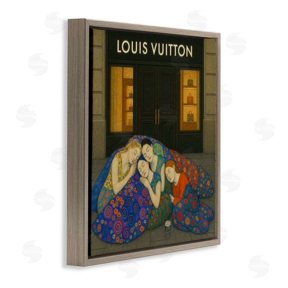 Grotto Studios Iconic Style Fashion Shop Brown Floating Frame Canvas Wall Art Print