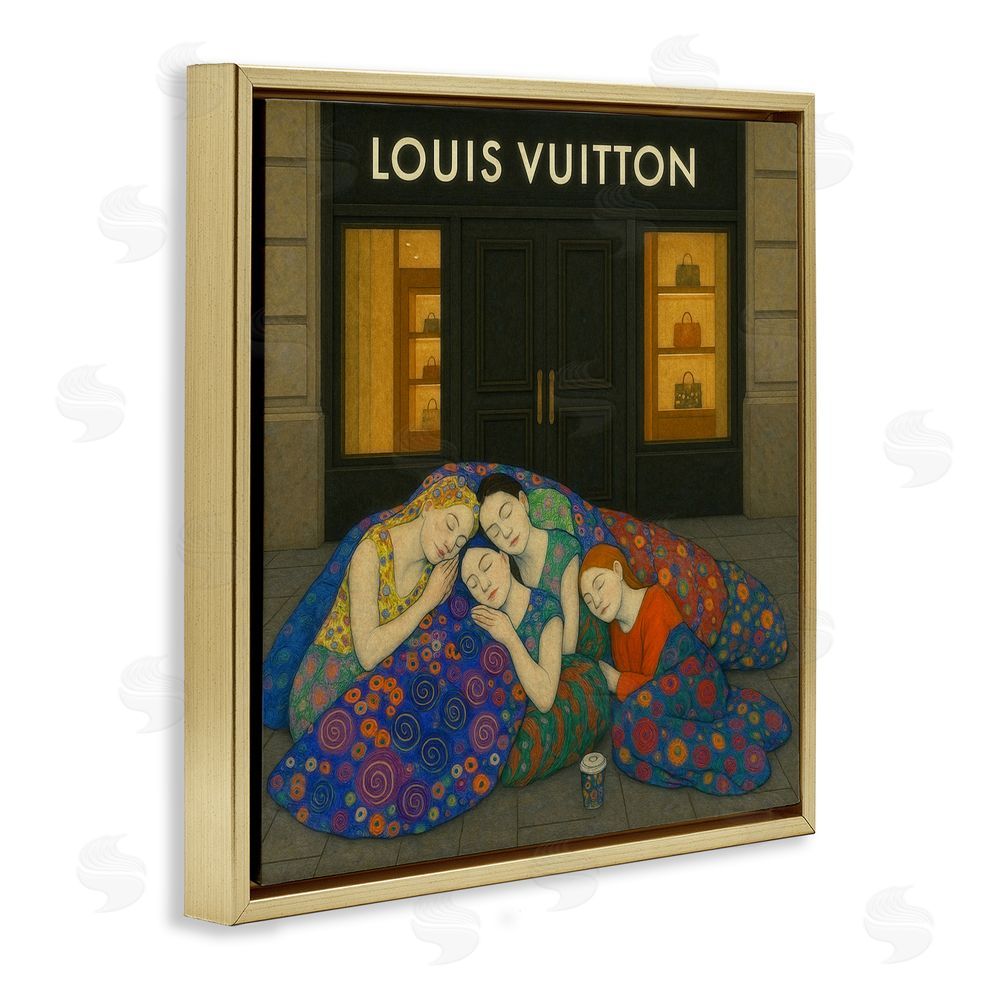 Grotto Studios Iconic Style Fashion Shop Gold Floating Frame Canvas Wall Art Print
