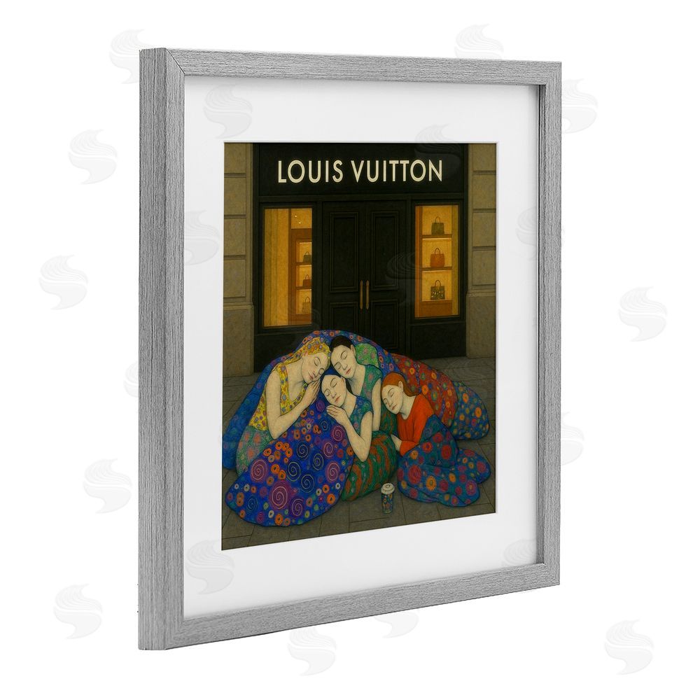 Grotto Studios Iconic Style Fashion Shop Gray Framed Print Under Glass Wall Art