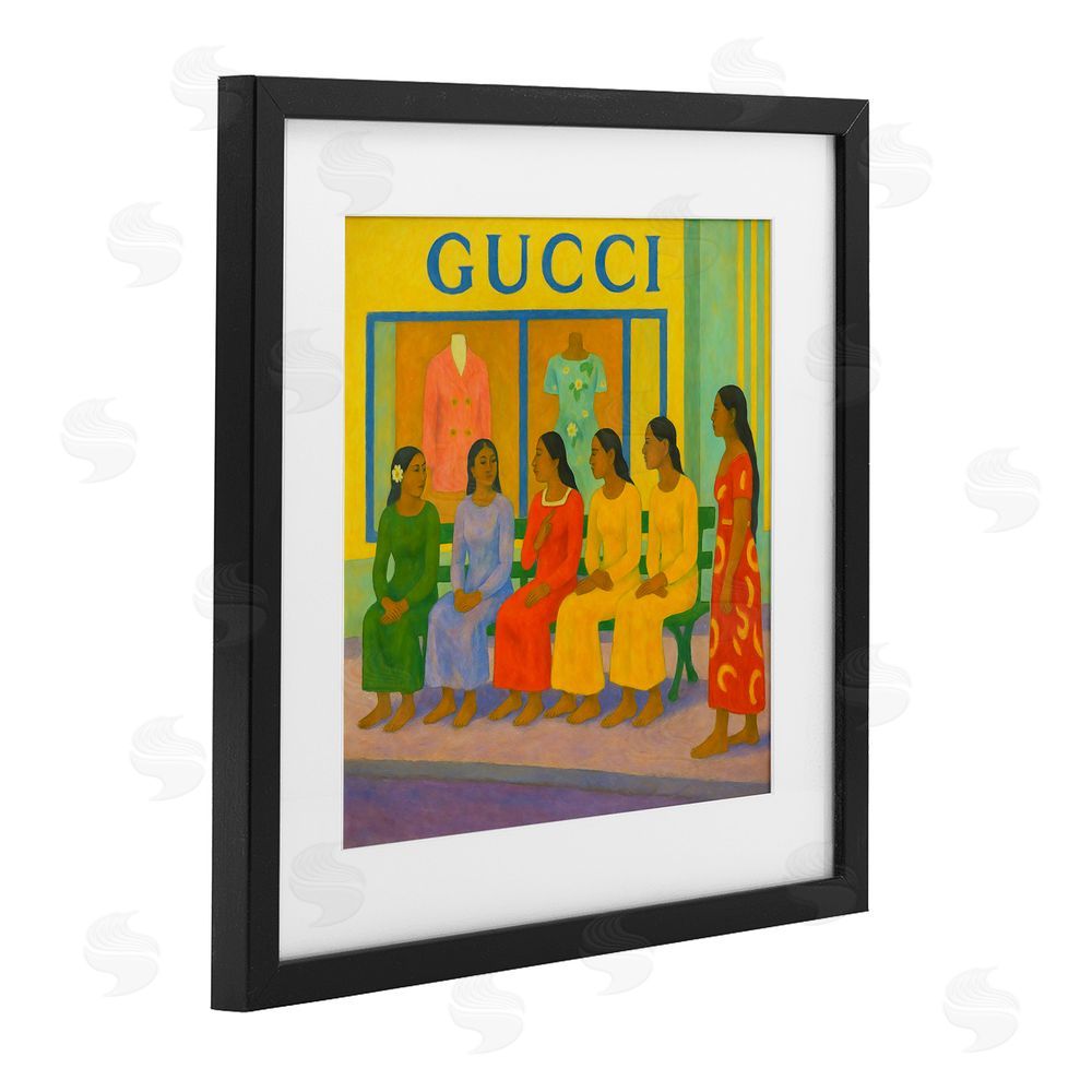 Grotto Studios Gaugin Style Glam Black Framed Print Under Glass Wall Art