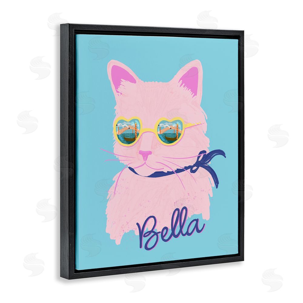 Steffanie Pisula Cool Cat Bella Black Floating Frame Canvas Wall Art Print