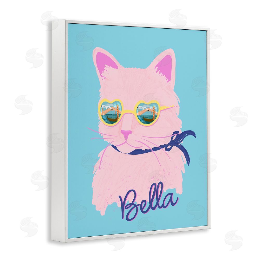 Steffanie Pisula Cool Cat Bella White Framed Giclee Wall Art Print