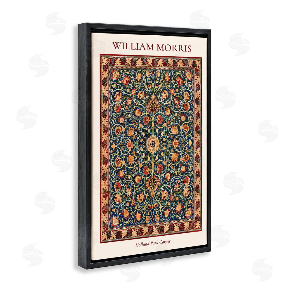 Vintage Hustle Holland Park William Morris Design Black Floating Frame Canvas Wall Art Print