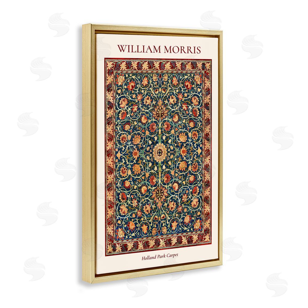 Vintage Hustle Holland Park William Morris Design Gold Floating Frame Canvas Wall Art Print