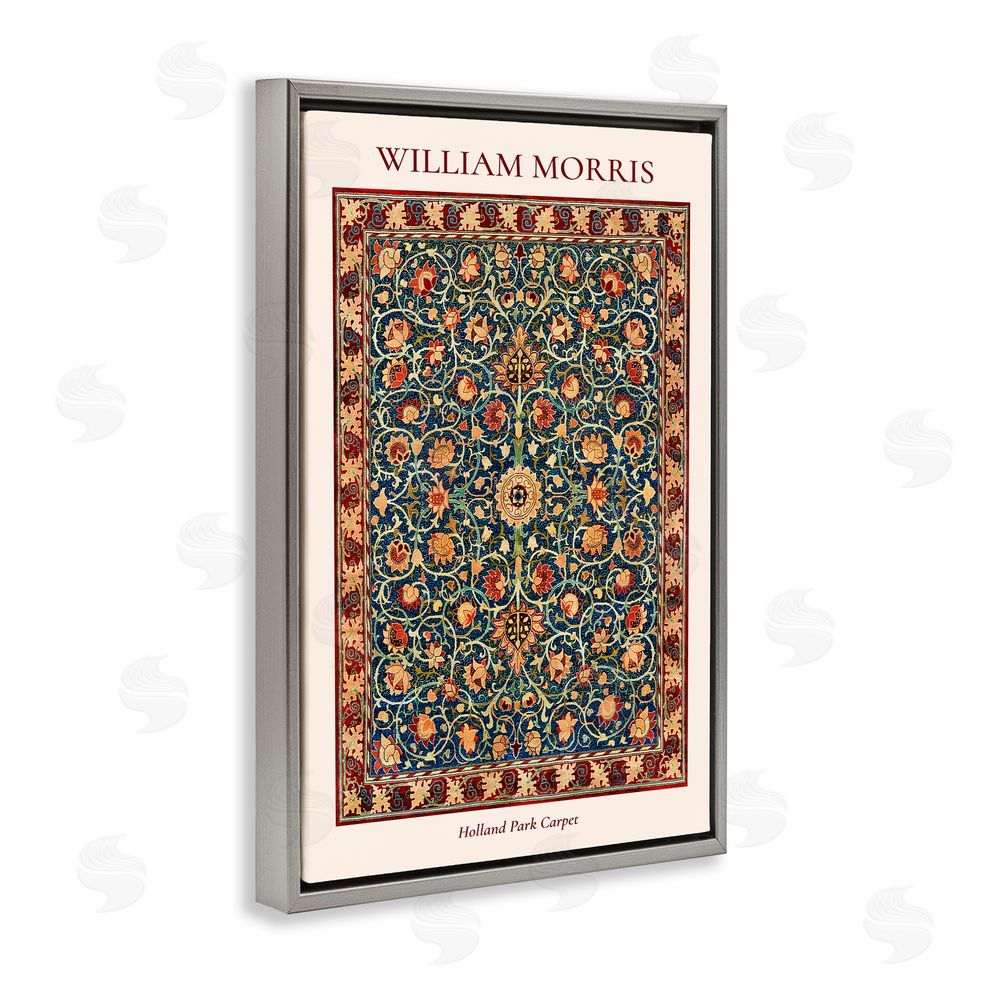 Vintage Hustle Holland Park William Morris Design Gray Floating Frame Canvas Wall Art Print