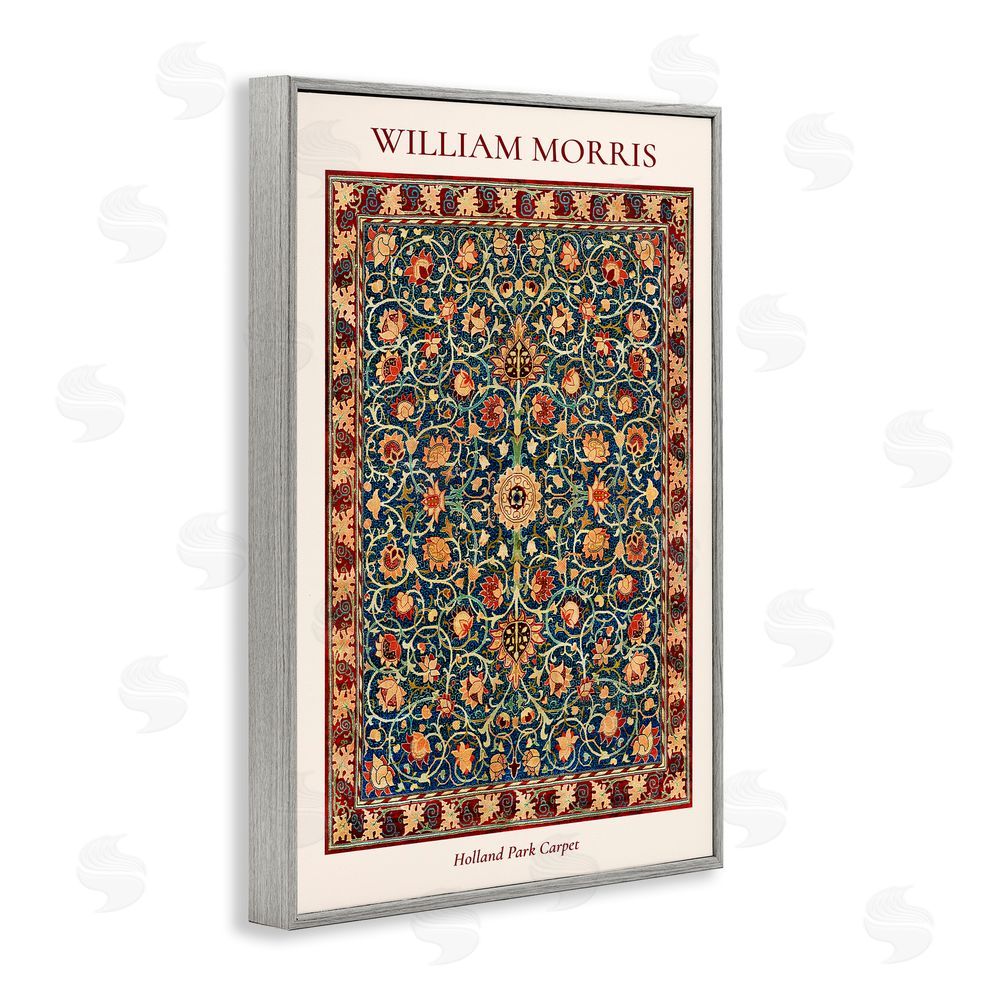 Vintage Hustle Holland Park William Morris Design Gray Framed Giclee Wall Art Print