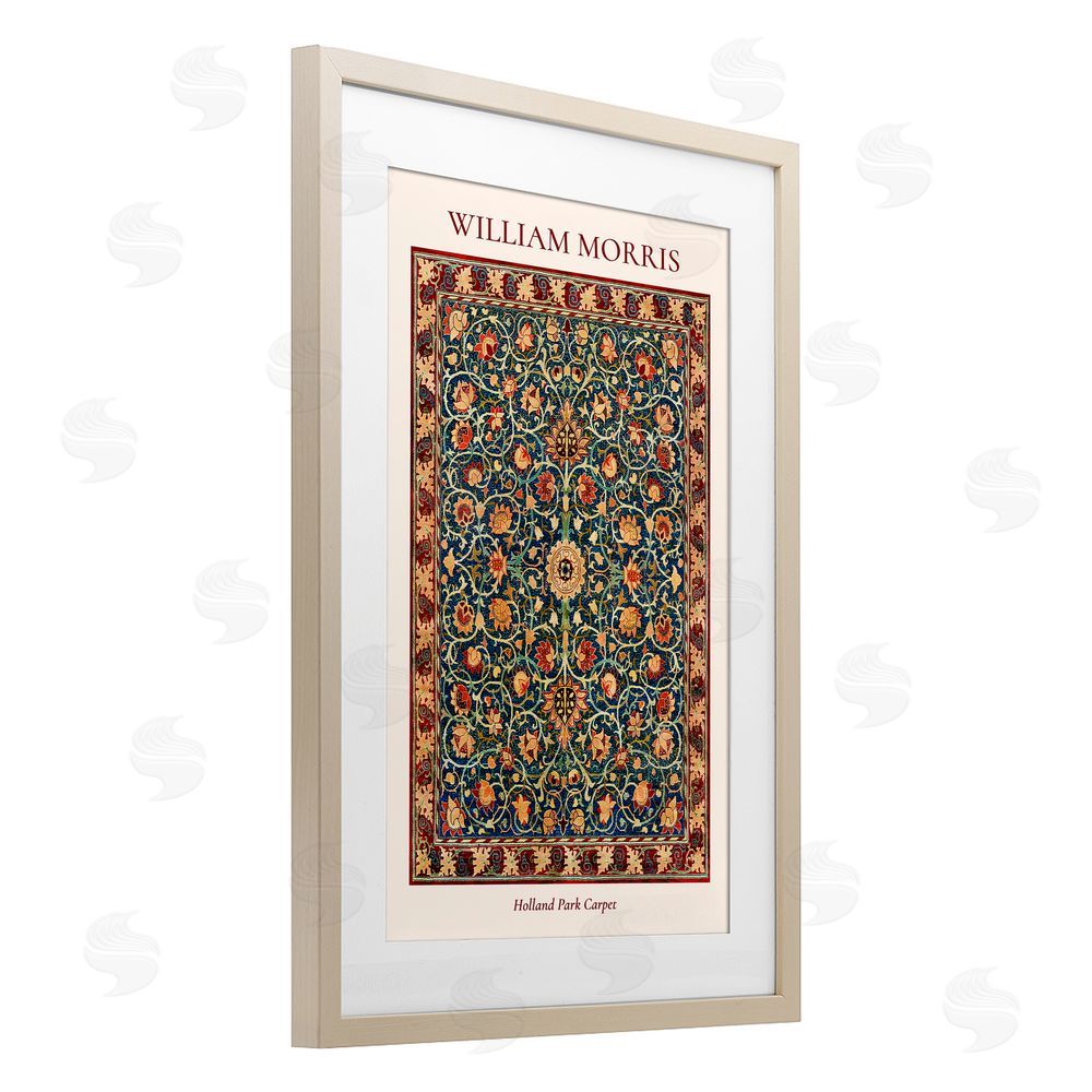 Vintage Hustle Holland Park William Morris Design Brown Framed Print Under Glass Wall Art
