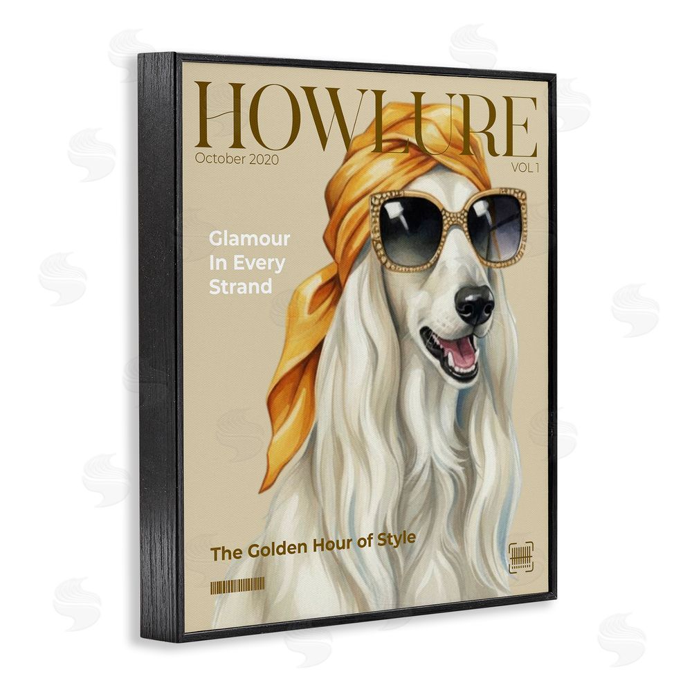 A Barefoot Stylist Howlure Dog Fashion Magazine Black Framed Giclee Wall Art Print