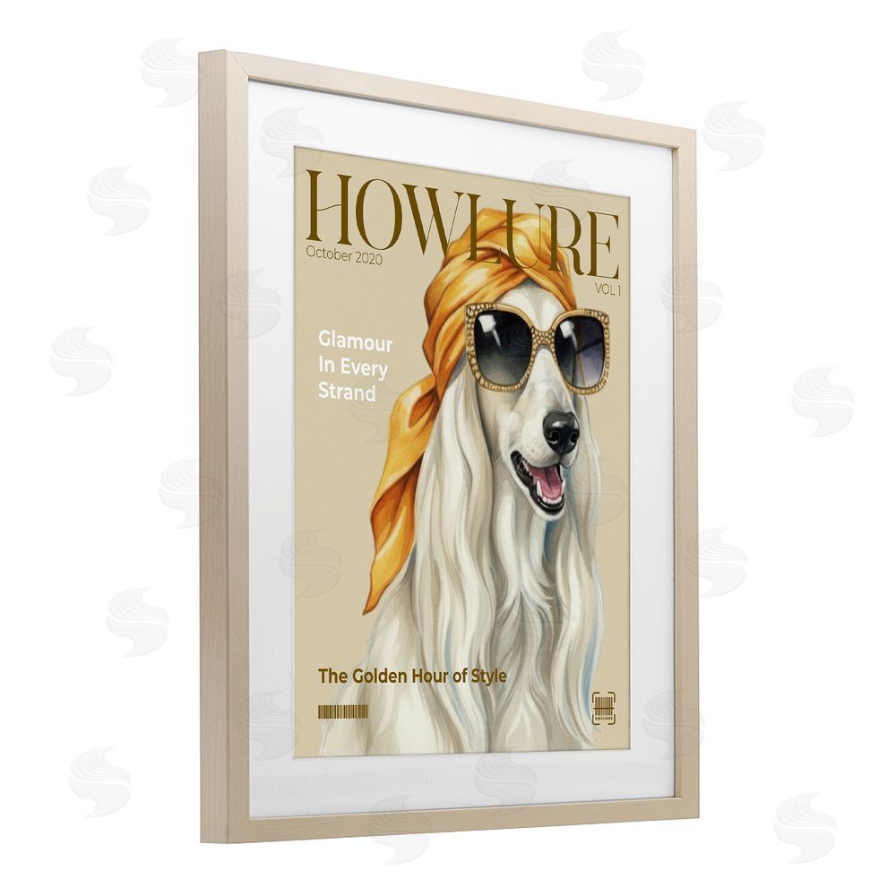 A Barefoot Stylist Howlure Dog Fashion Magazine Birch Framed Print Under Glass Wall Art