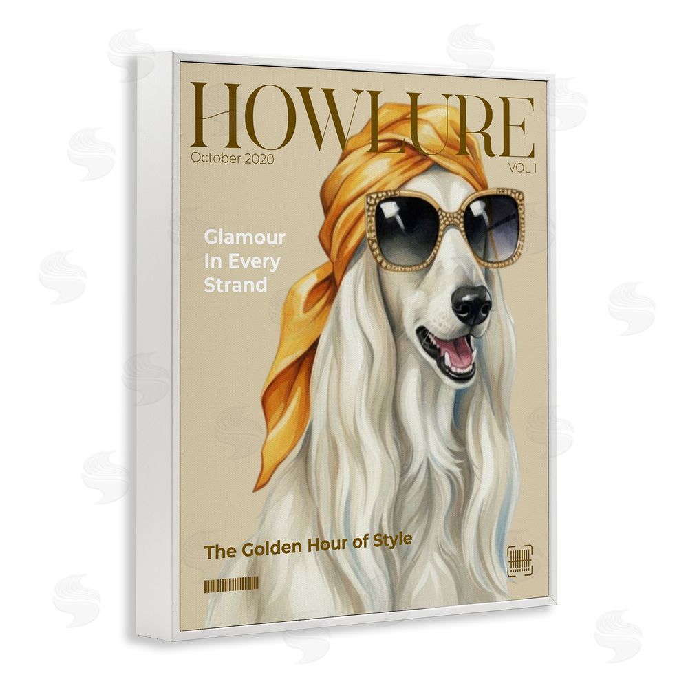 A Barefoot Stylist Howlure Dog Fashion Magazine White Framed Giclee Wall Art Print