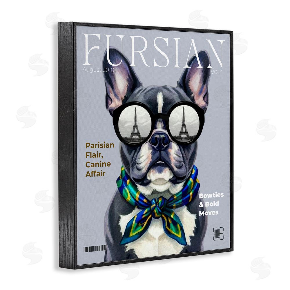 A Barefoot Stylist Fursian Dog Fashion Magazine Black Framed Giclee Wall Art Print