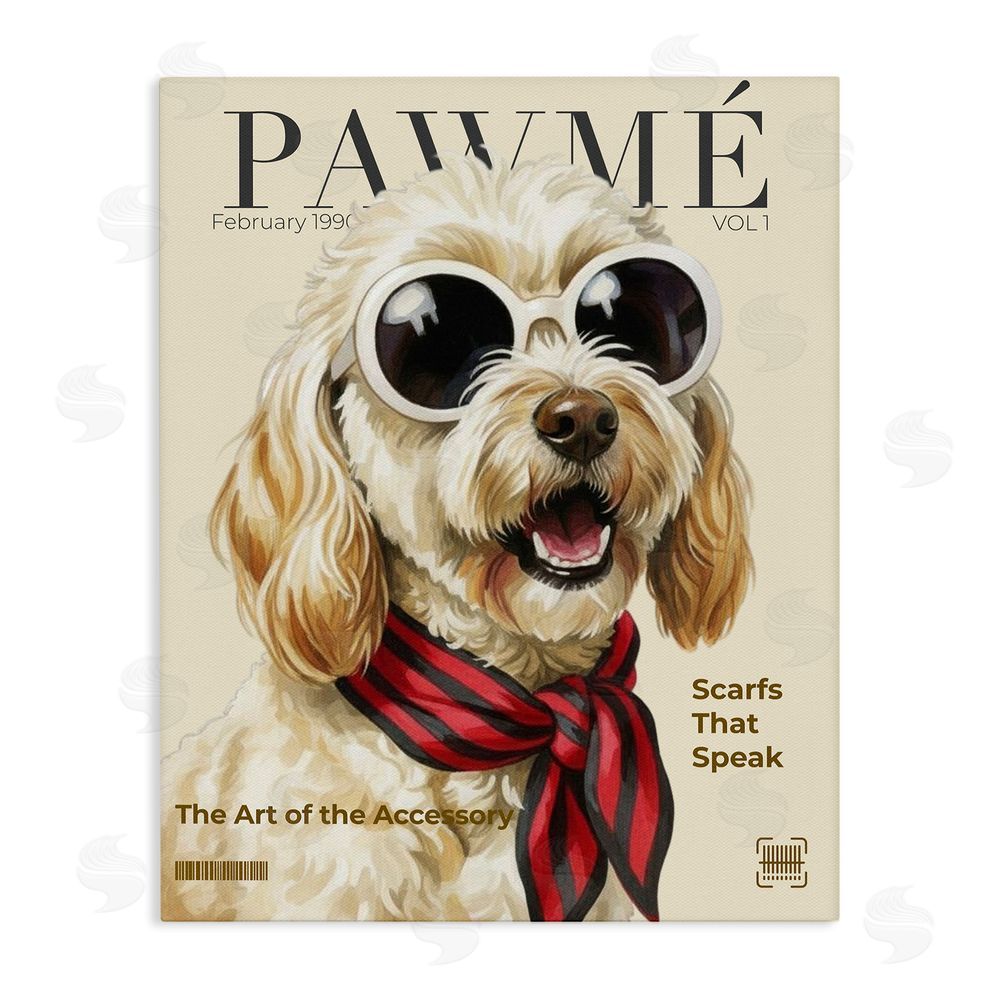 A Barefoot Stylist Pawme Dog Fashion Magazine Stretched Canvas Wall Art