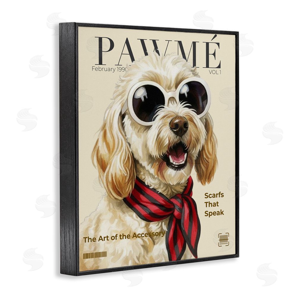 A Barefoot Stylist Pawme Dog Fashion Magazine Black Framed Giclee Wall Art Print