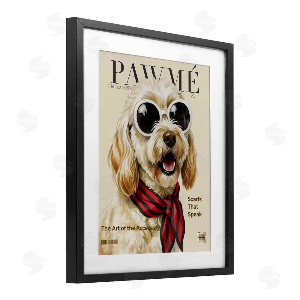 A Barefoot Stylist Pawme Dog Fashion Magazine Black Framed Print Under Glass Wall Art