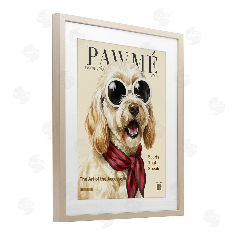 A Barefoot Stylist Pawme Dog Fashion Magazine Birch Framed Print Under Glass Wall Art