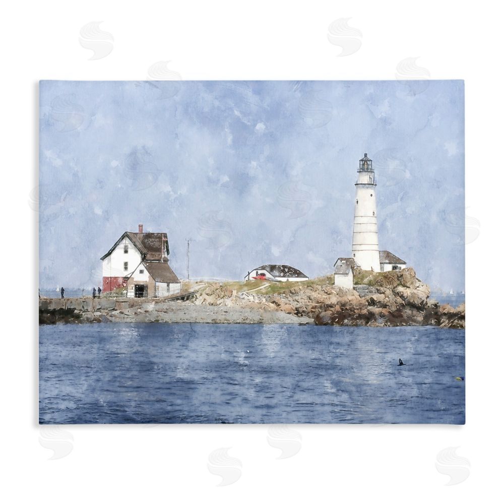 Kim Curinga Picturesque Lighthouse Island Stretched Canvas Wall Art Print