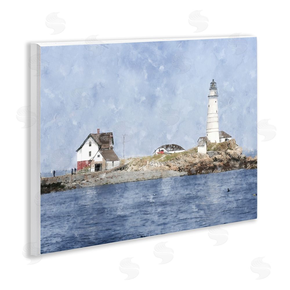 Kim Curinga Picturesque Lighthouse Island Wooden Wall Plaque Art Print