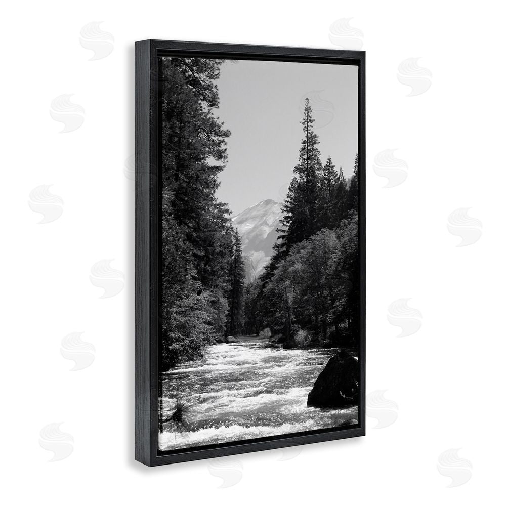 Kim Curinga Merced River Flow Black Floating Frame Canvas Wall Art Print