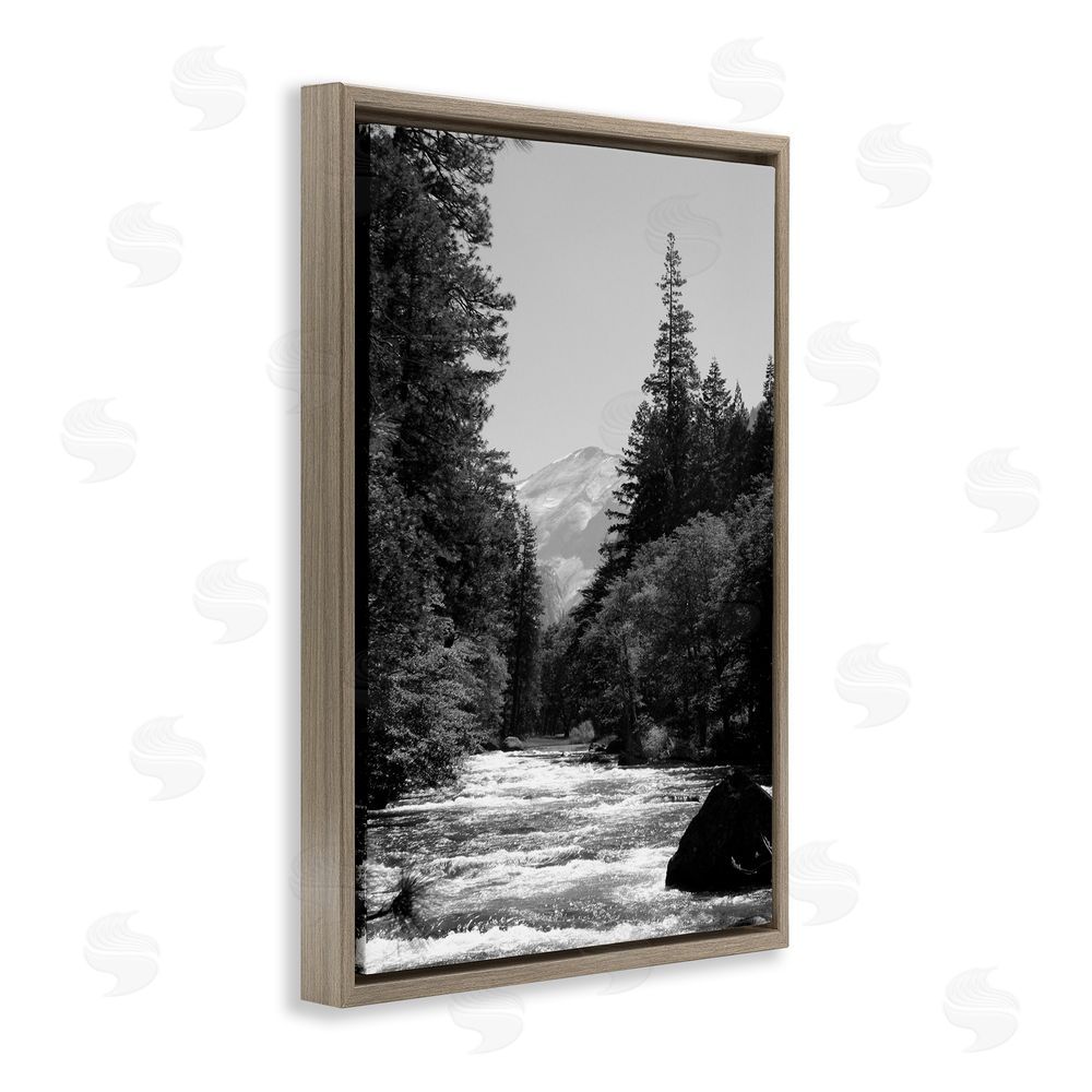 Kim Curinga Merced River Flow Brown Floating Frame Canvas Wall Art Print