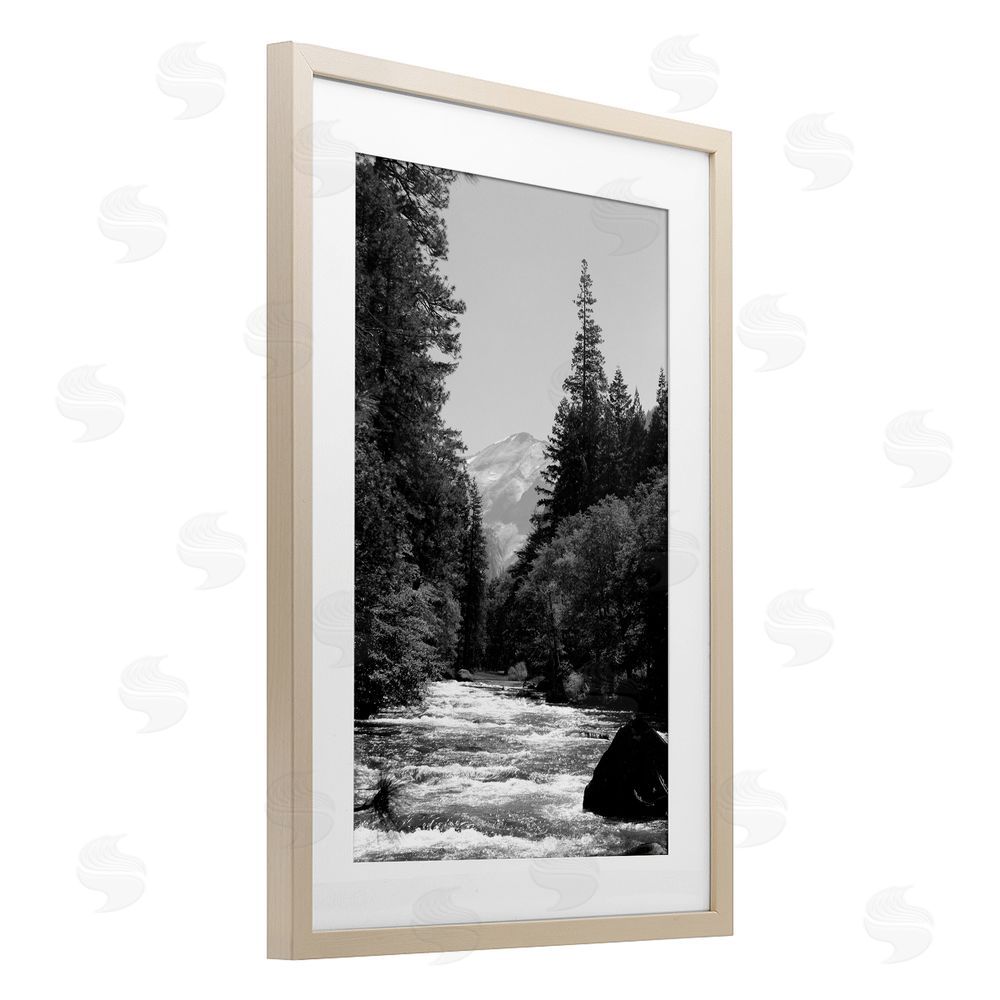 Kim Curinga Merced River Flow Brown Framed Print Under Glass Wall Art