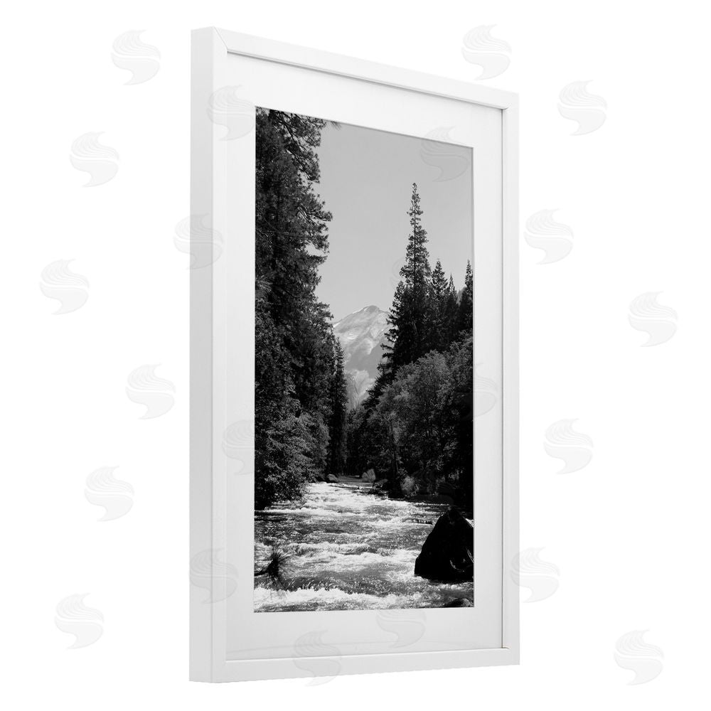 Kim Curinga Merced River Flow White Framed Print Under Glass Wall Art