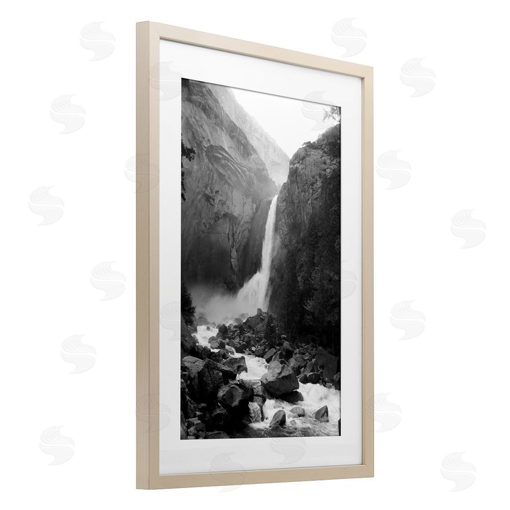 Kim Curinga Rocky Yosemite Falls Brown Framed Print Under Glass Wall Art