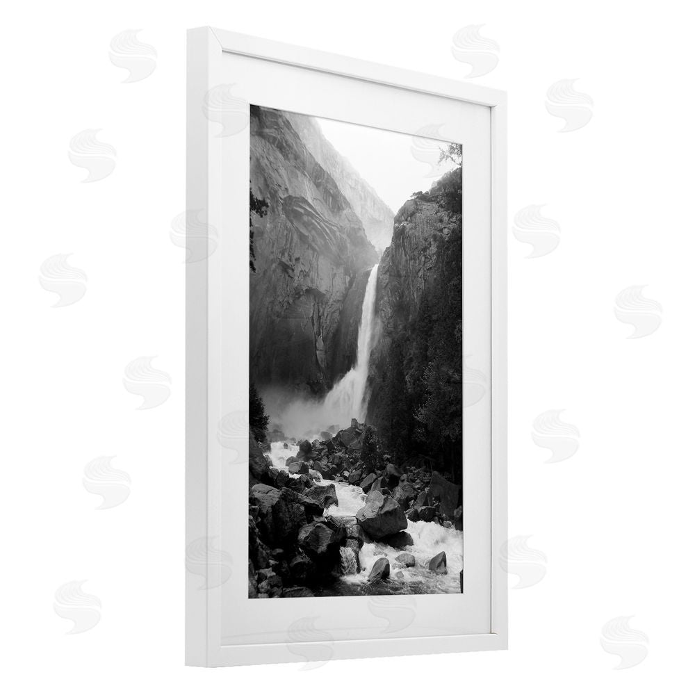 Kim Curinga Rocky Yosemite Falls White Framed Print Under Glass Wall Art
