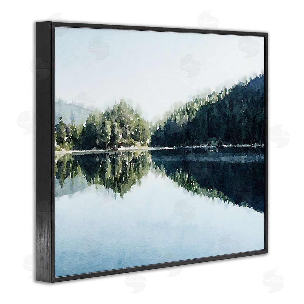 Kim Curinga Blue Lake Reflections Black Framed Giclee Wall Art Print