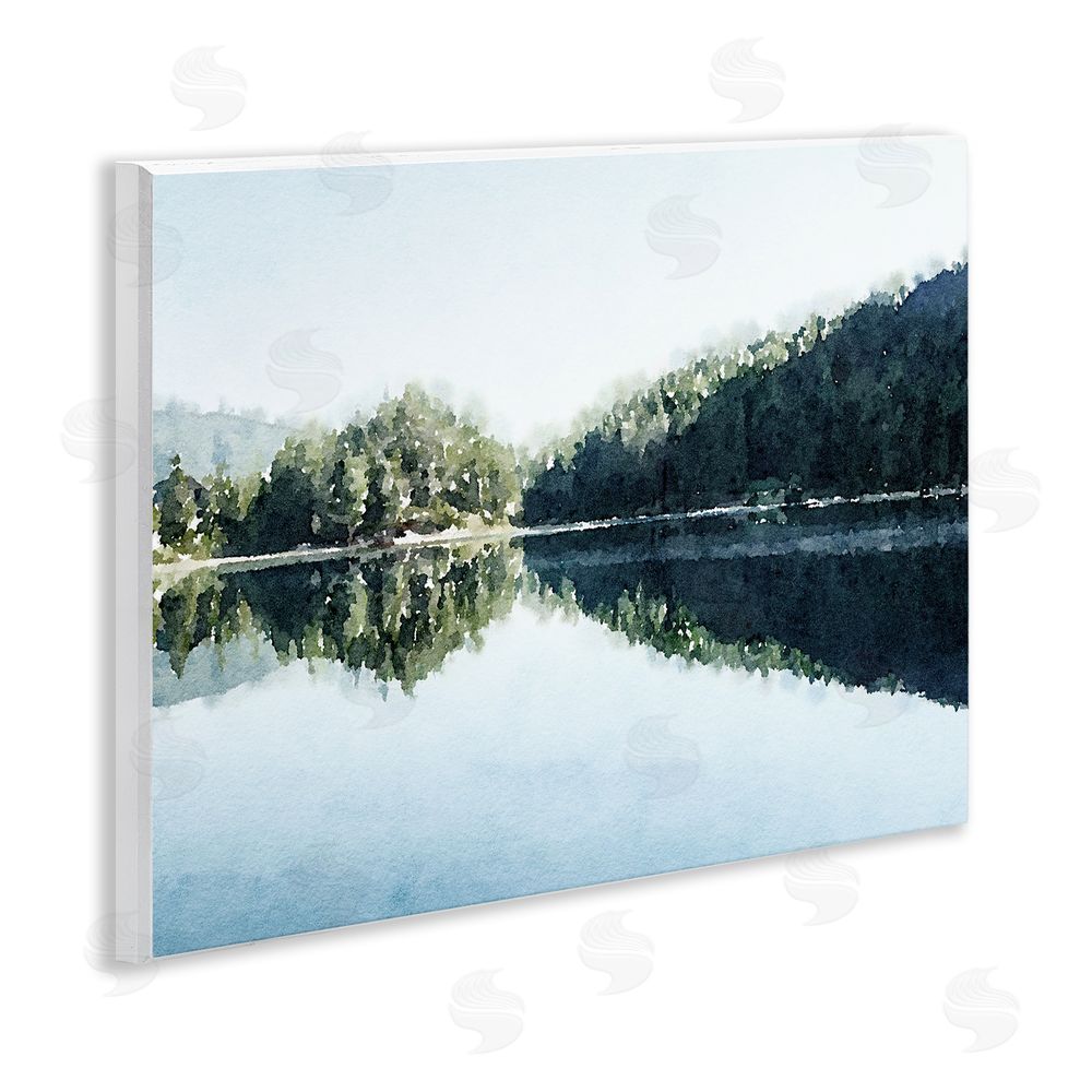 Kim Curinga Blue Lake Reflections Wooden Wall Plaque Art Print