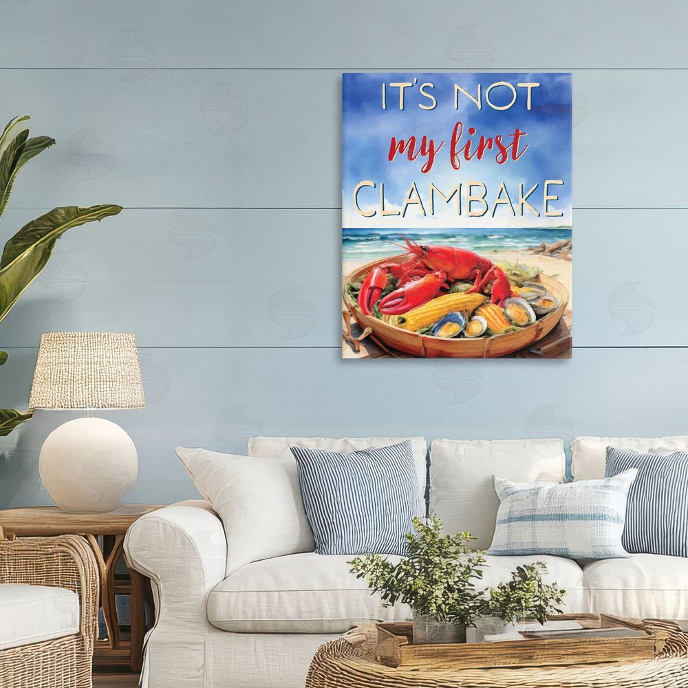 Grotto Studios Not My First Clambake Stretched Canvas Wall Art in Room