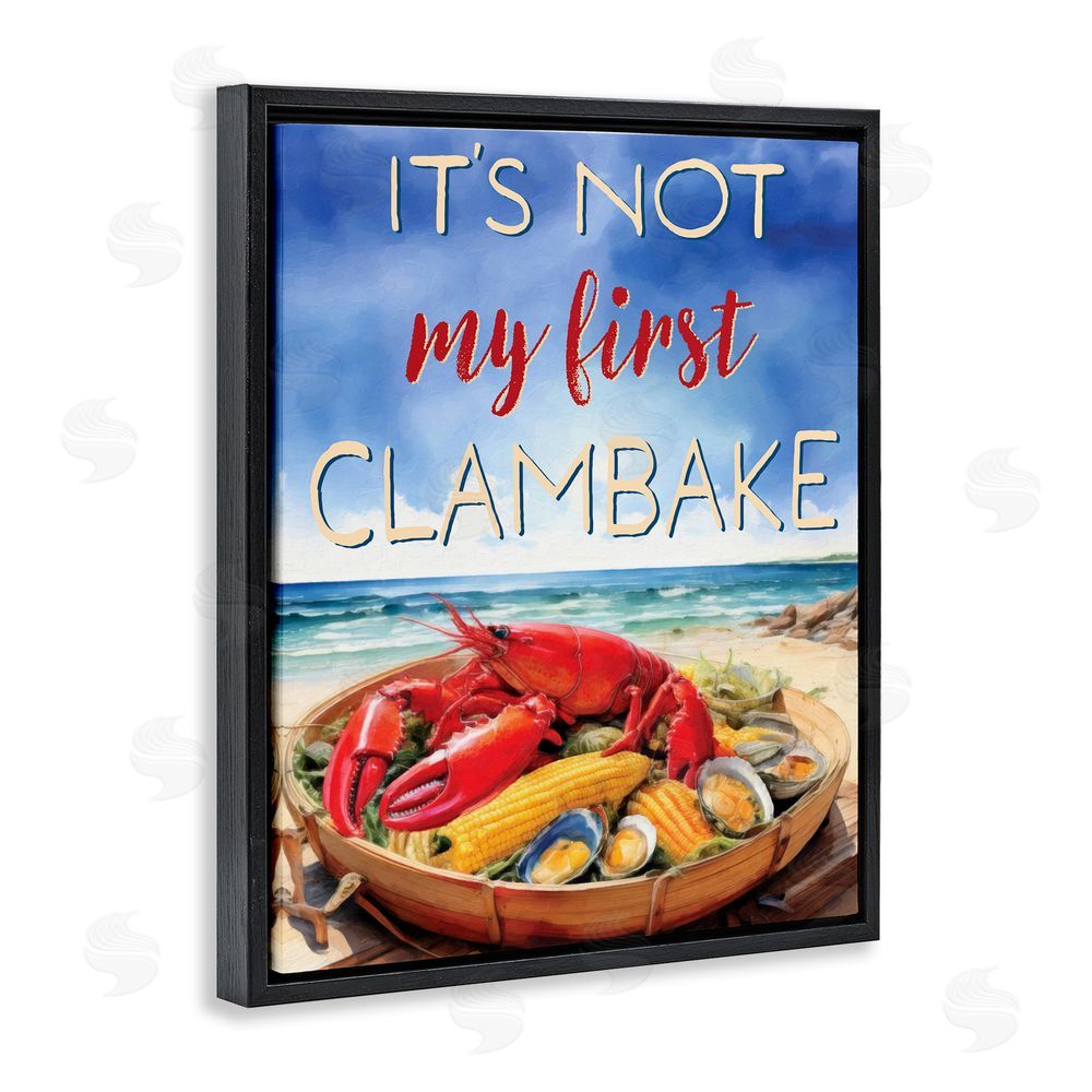 Grotto Studios Not My First Clambake Black Floating Frame Canvas Wall Art Print