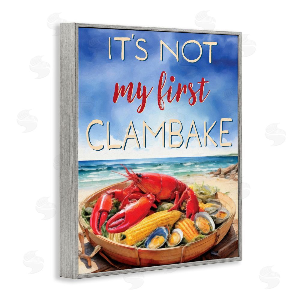 Grotto Studios Not My First Clambake Gray Framed Giclee Wall Art Print