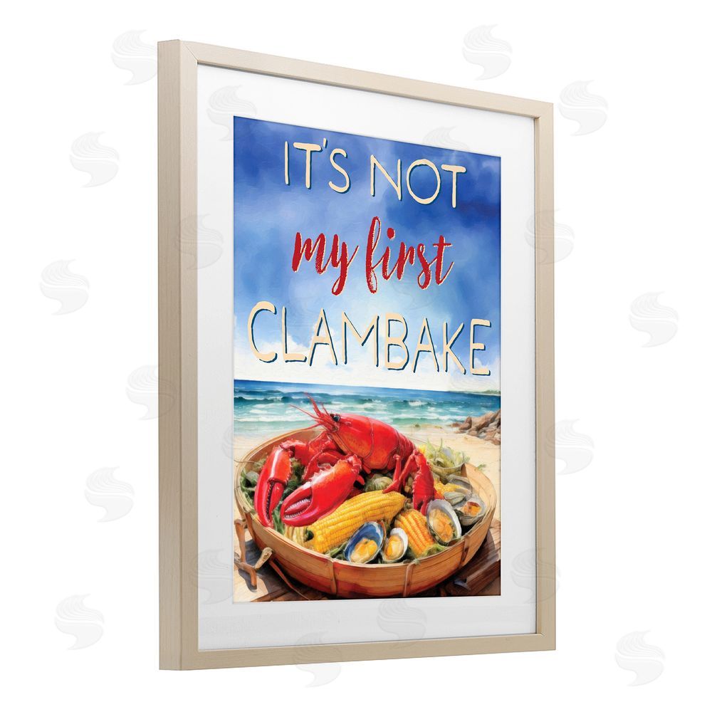 Grotto Studios Not My First Clambake Birch Framed Print Under Glass Wall Art