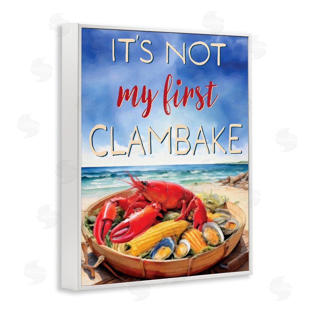 Grotto Studios Not My First Clambake White Framed Giclee Wall Art Print
