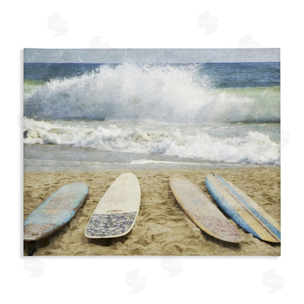 Grotto Studios Surfboards At The Ready Stretched Canvas Wall Art
