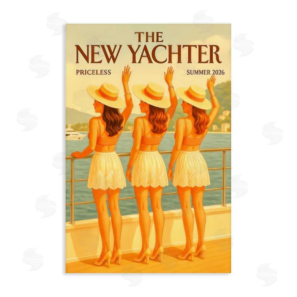 Grotto Studios Magazine Parody Fashion Trio Stretched Canvas Wall Art