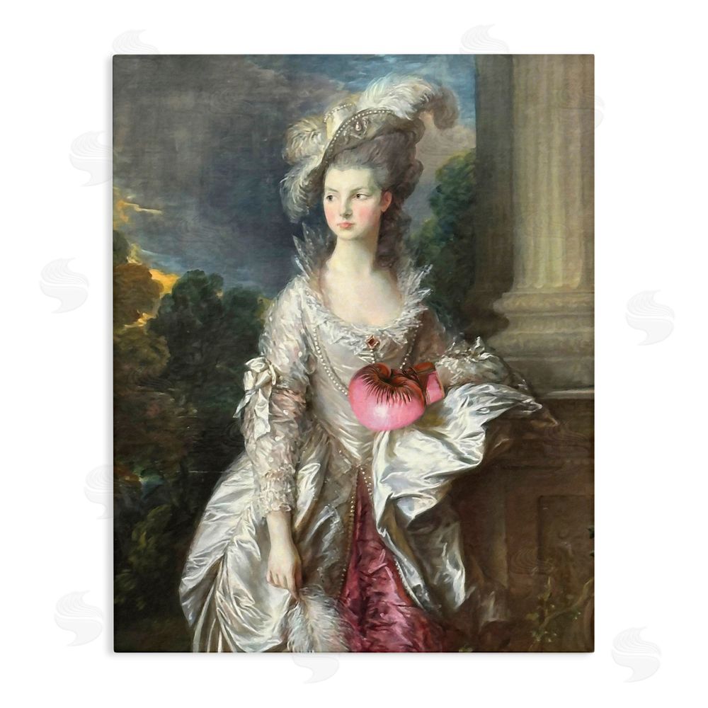 Grotto Studios Historical Lady with Boxing Glove Stretched Canvas Wall Art