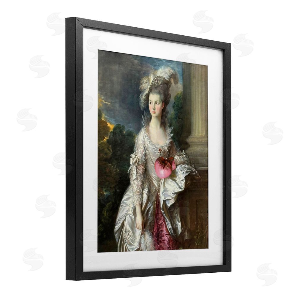 Grotto Studios Historical Lady with Boxing Glove Black Framed Print Under Glass Wall Art