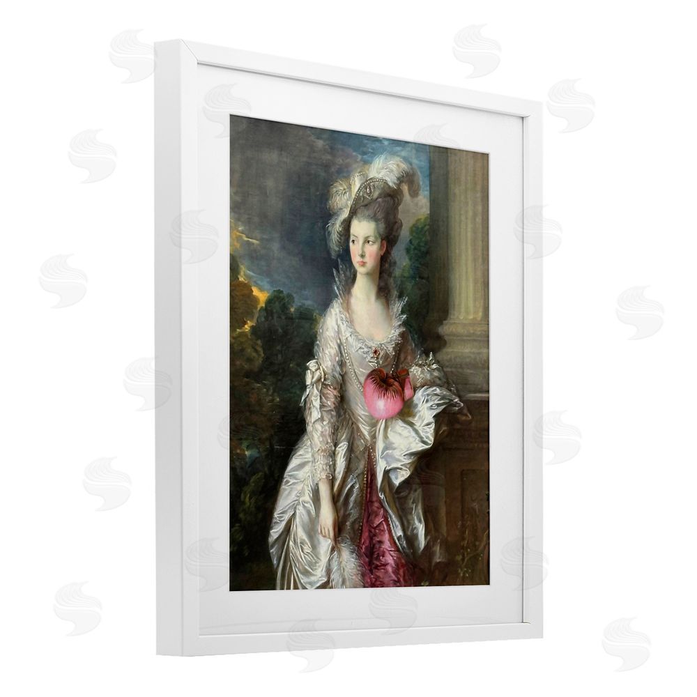 Grotto Studios Historical Lady with Boxing Glove White Framed Print Under Glass Wall Art