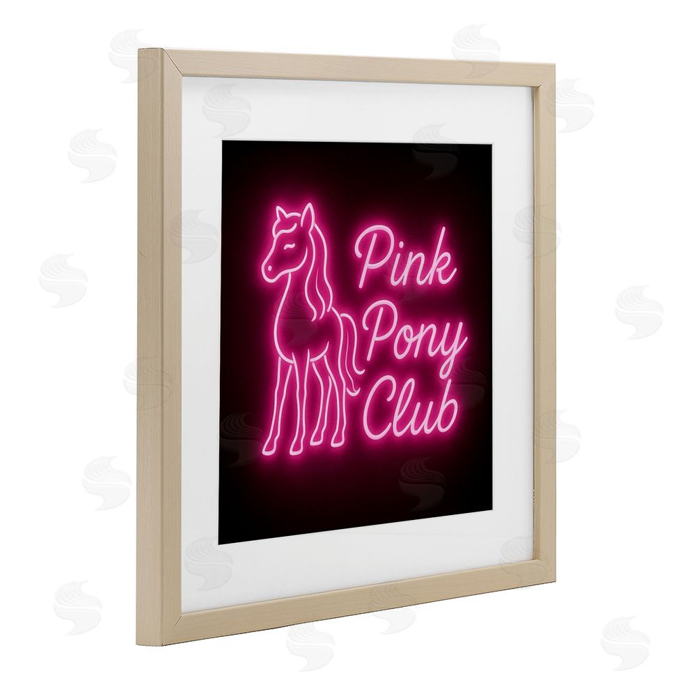 Grotto Studios Pink Pony Club Neon Birch Framed Print Under Glass Wall Art