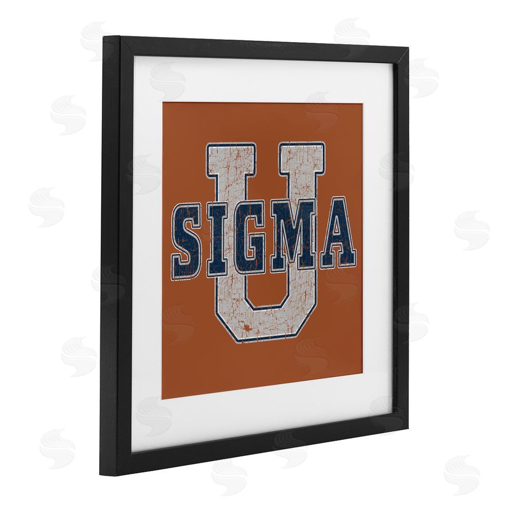Grotto Studios Sigma University on Brown Black Framed Print Under Glass Wall Art