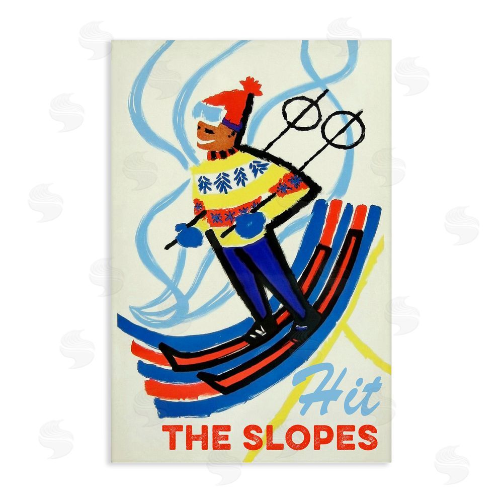 Grotto Studios Vintage Hit The Slopes Stretched Canvas Wall Art