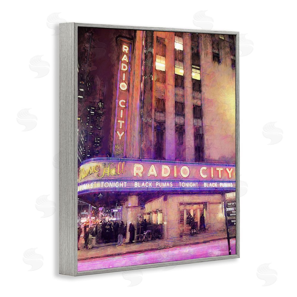 Grotto Studios Radio City Music Hall Gray Framed Giclee Wall Art Print
